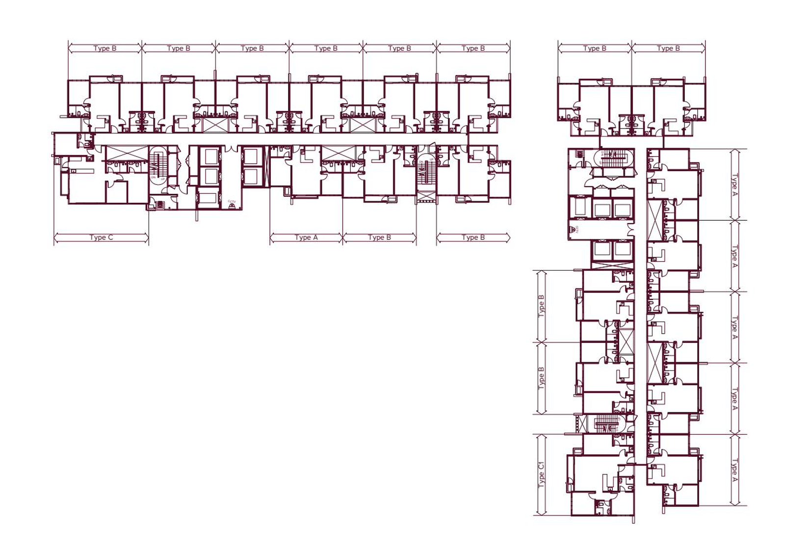 Typical floor plan of Binastra Cochrane showing Tower A and Tower B unit layout